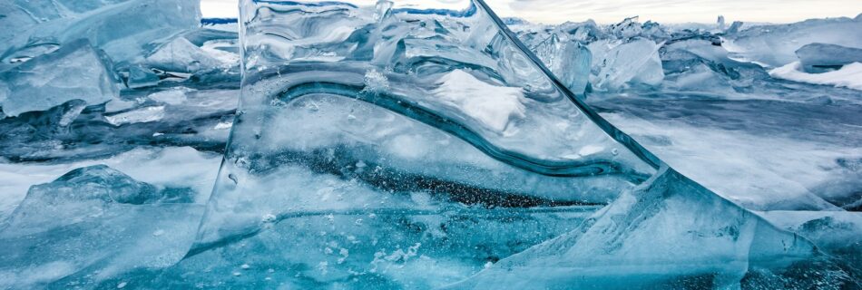 ice in a cold lake