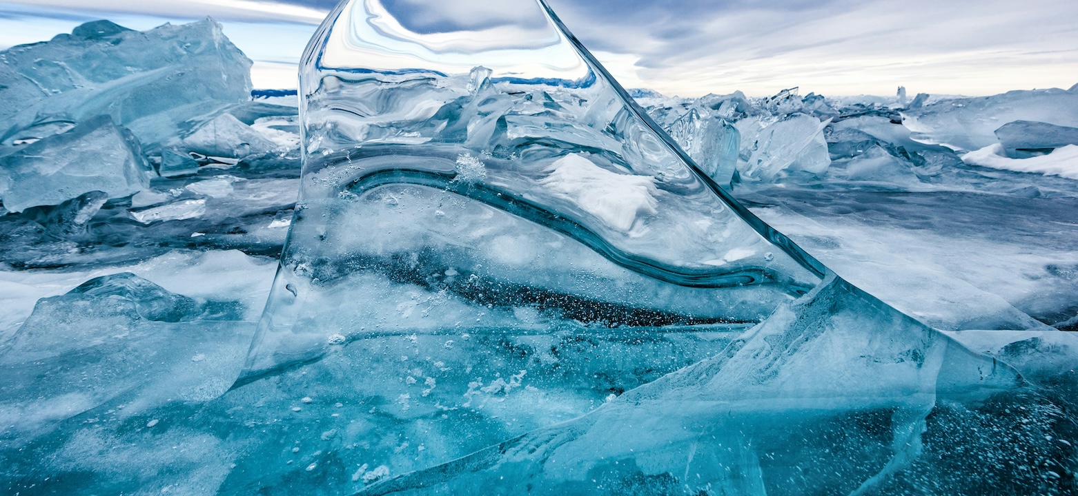 ice in a cold lake